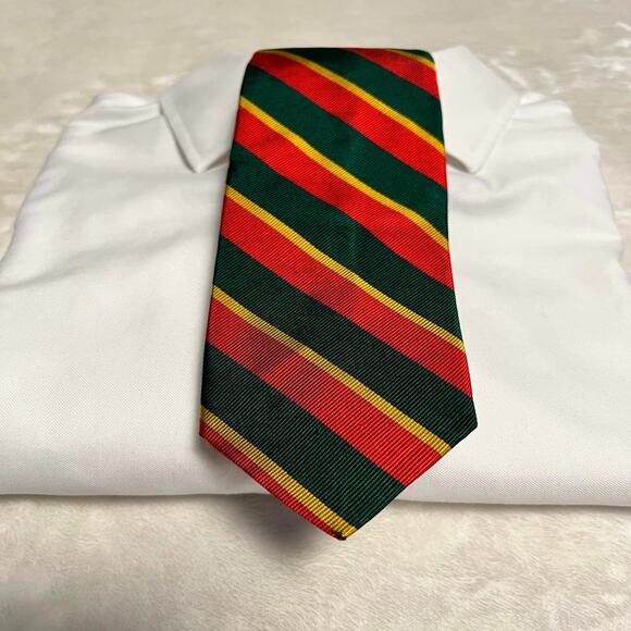 Vtg 70s 80s Ralph Lauren Chaps Silk Tie 54"x3" Diagonal Stripe Crazy Color Combo - Picture 1 of 7